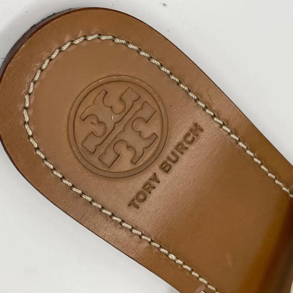 Tory Burch 'T' Logo Leather Thong Sandal - White - 9
